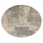 Amer Alpine Cel Light Blue Abstract Round Rug 7'10" x 7'10"