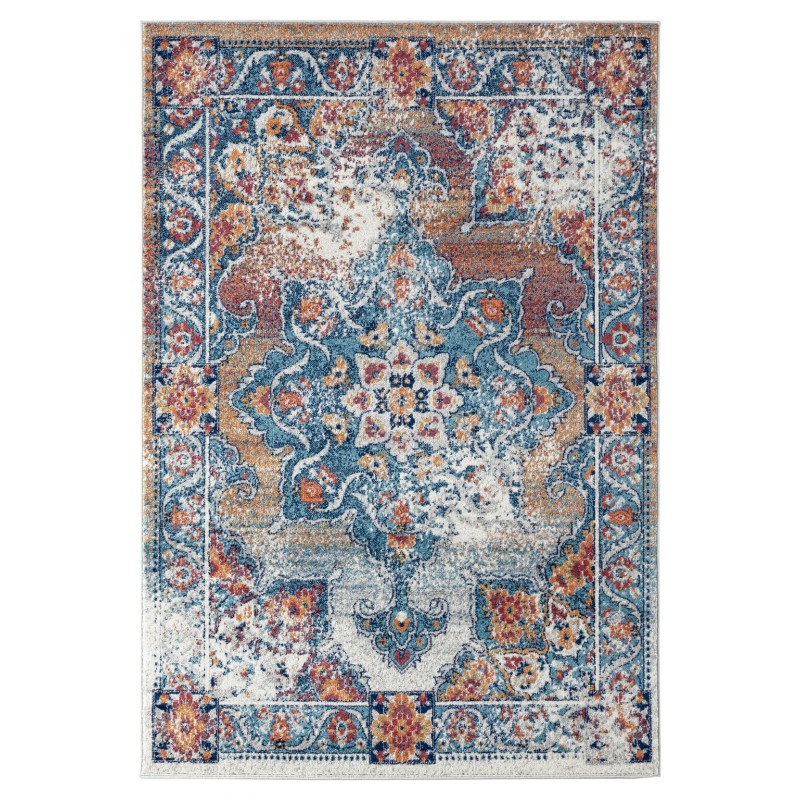 Amer Alexandria Nieve Orange Bordered Area Rug 4'x6'