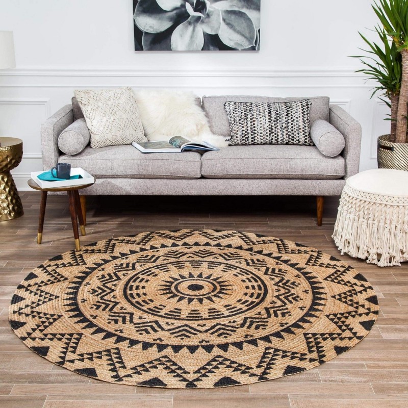 Anji Mountain 6' Round Cortez Tribal Rug