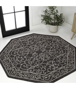 Jonathan Y SANTA MONICA Black SMB106G 5ft.-3in. Octagon Rug