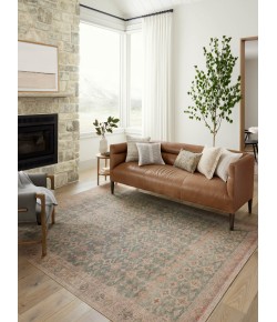 Angela Rose x Loloi Aubrey Aqua / Sand AUB-02 5 ft. X 5 ft. Round Rug