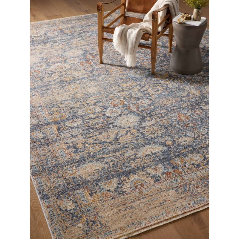Angela Rose x Loloi Blake Navy / Multi BLA-07 5 ft. 3 in. X 5 ft. 3 in. Round Rug