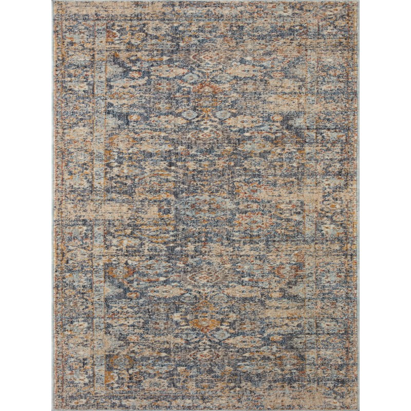 Angela Rose x Loloi Blake Navy / Multi BLA-07 5 ft. 3 in. X 5 ft. 3 in. Round Rug