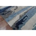 Amer Abstract Gunter Blue Hand-tufted Wool Blend Area Rug 4'x6'