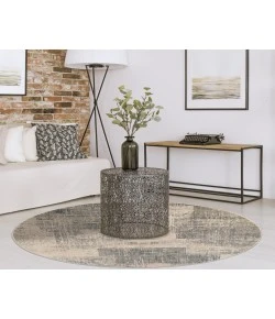 Amer Alpine Cel Light Blue Abstract Round Rug 7'10" x 7'10"