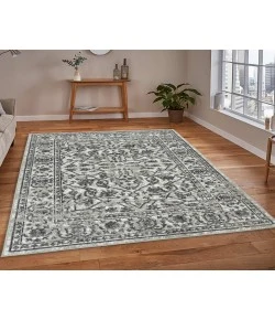 Amer Alpine Fany Dark Gray Bordered Rug 6'7" x 9'