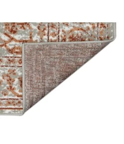 Amer Alpine Fany Orange/Gray Bordered Round Rug 7'10" x 7'10"