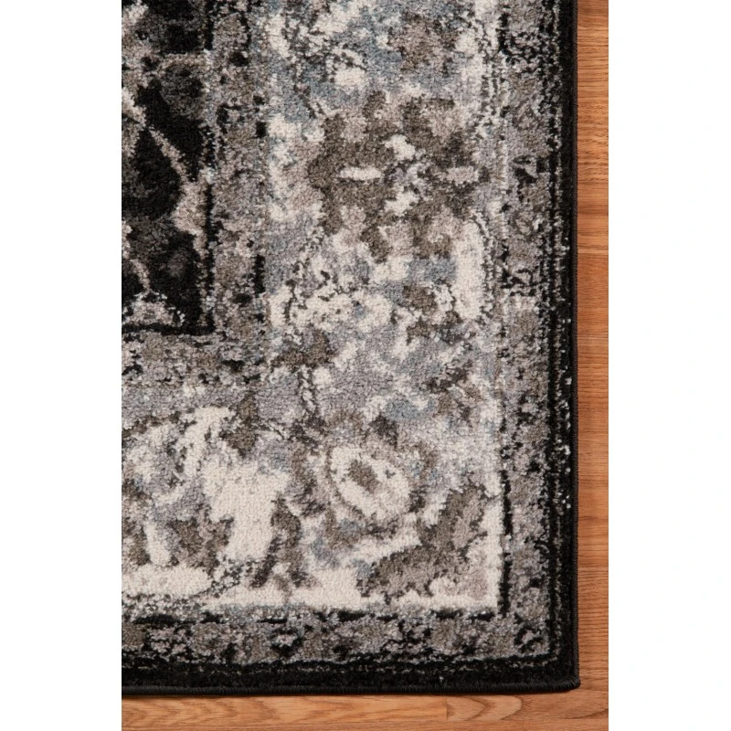 Amer Alexandria Cheally Black Bordered Area Rug 7'9"x9'9"