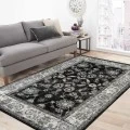 Amer Alexandria Cheally Black Bordered Area Rug 7'9"x9'9"