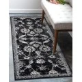 Amer Alexandria Cheally Black Bordered Runner Rug 2'x6'