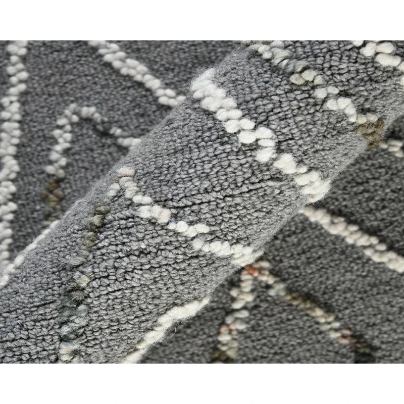 Berlin Tania Dark Gray Hand-Hooked Wool Area Rug