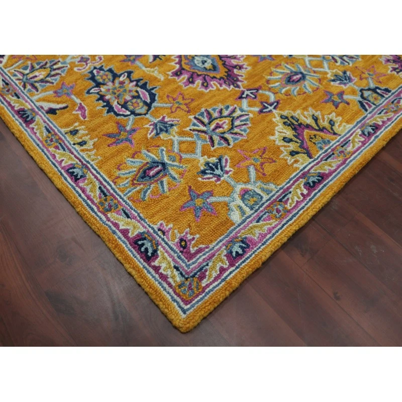 Amer Boho Yveline Orange Hand-Tufted Wool Area Rug 8'x11'