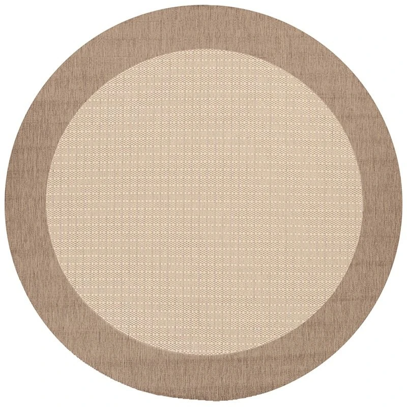 Couristan Recife Checkered Field 8' Runner Natural/Cocoa Area Rug