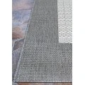Couristan Recife Checkered Field 9' Round Grey/White Area Rug