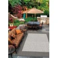 Couristan Recife Checkered Field 9' Round Grey/White Area Rug