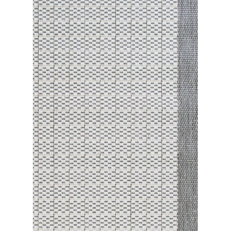 Couristan Recife Checkered Field 9' Round Grey/White Area Rug
