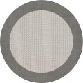 Couristan Recife Checkered Field 9' Round Grey/White Area Rug