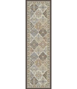 Dynamic Rugs ANCIENT GARDEN Brown/Blue 57008 2ft. 2in. x 7ft. 7in. Rect. Rug