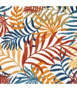 Jonathany Amalfi Coast AMC100B Cream/Orange Area Rug 5 ft. 3 in. X 5 ft. 3 in. Square