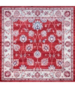 Jonathany Modern Persian MDP101F Red/Ivory Area Rug 5 ft. X 5 ft. Square