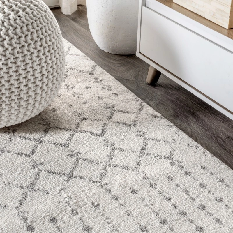 Moroccan HYPE Boho Vintage Diamond Cream/Gray 2 ft. x 3 ft. Area Rug