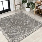 Jonathany Moroccan Hype MOH200C Gray/Cream Area Rug 6 ft. 7 in. X 6 ft. 7 in. Square