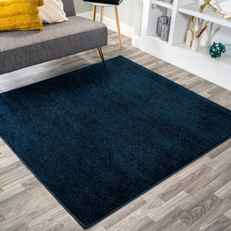 Haze Solid Low-Pile Navy 5' Square Area Rug