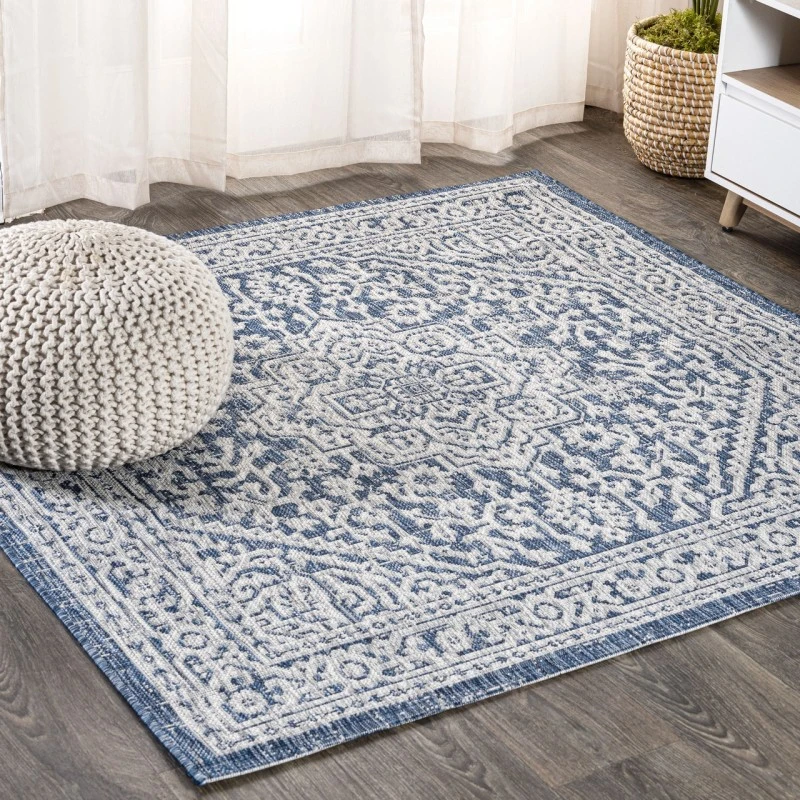 Jonathan Y SANTA MONICA Blue SMB101B 3ft.-11in. Square Rug