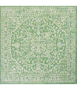 Jonathany Santa Monica SMB104F Cream/Green Area Rug 5 ft. 3 in. X 5 ft. 3 in. Square