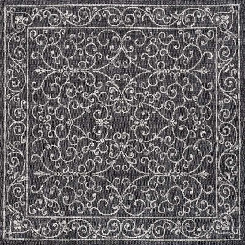 Jonathan Y SANTA MONICA Black SMB106G 3ft.-11in. Square Rug