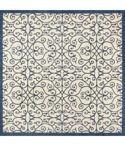 Jonathany Santa Monica SMB107G Navy/Beige Area Rug 5 ft. 3 in. X 5 ft. 3 in. Square