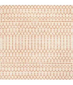 Jonathany Santa Monica SMB108O Cream/Orange Area Rug 5 ft. 3 in. X 5 ft. 3 in. Square