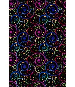 Joy Carpets Neon Lights Fluorescent Fun and Games 6ft. x 6ft. Rect. Rug
