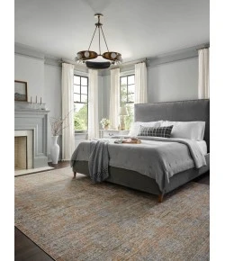Jean Stoffer x Loloi Katherine Terracotta / Smoke KES-02 9 ft. 6 in. X 9 ft. 6 in. Round Rug