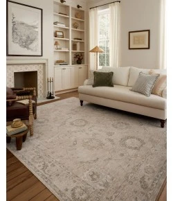 Chris Loves Julia x Loloi Louisa Oatmeal / Slate LOI-02 9ft.-6in. X 9ft.-6in. Round Rug