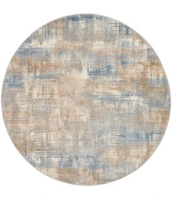 Calvin Klein CK950 Rush CK951 Blue Beige 6 ft. Round Area Rug
