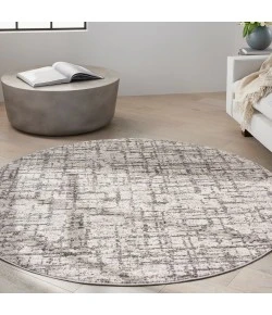 Calvin Klein CK950 Rush CK952 Ivory Grey 6 ft. Round Area Rug