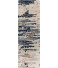 Surya Kavita KVT2302 Medium Gray Ink Blue Area Rug 3 ft. X 10 ft. Runner